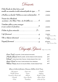 menu restaurant étoilé